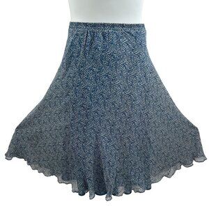 Vintage 100% Silk Womens Skirt L Midi Boho Coldwater Creek Peasant Countrycore